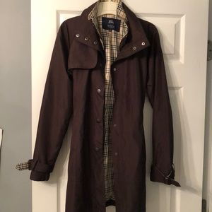 Burberry brown rain coat trench coat